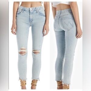 Mother The Stunner Zip Ankle Step Fray in Rolling in The Bushes sz 27